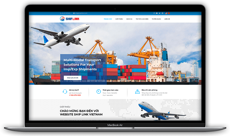 Dự án thiết kế website Công ty vận tải Ship Link Việt Nam