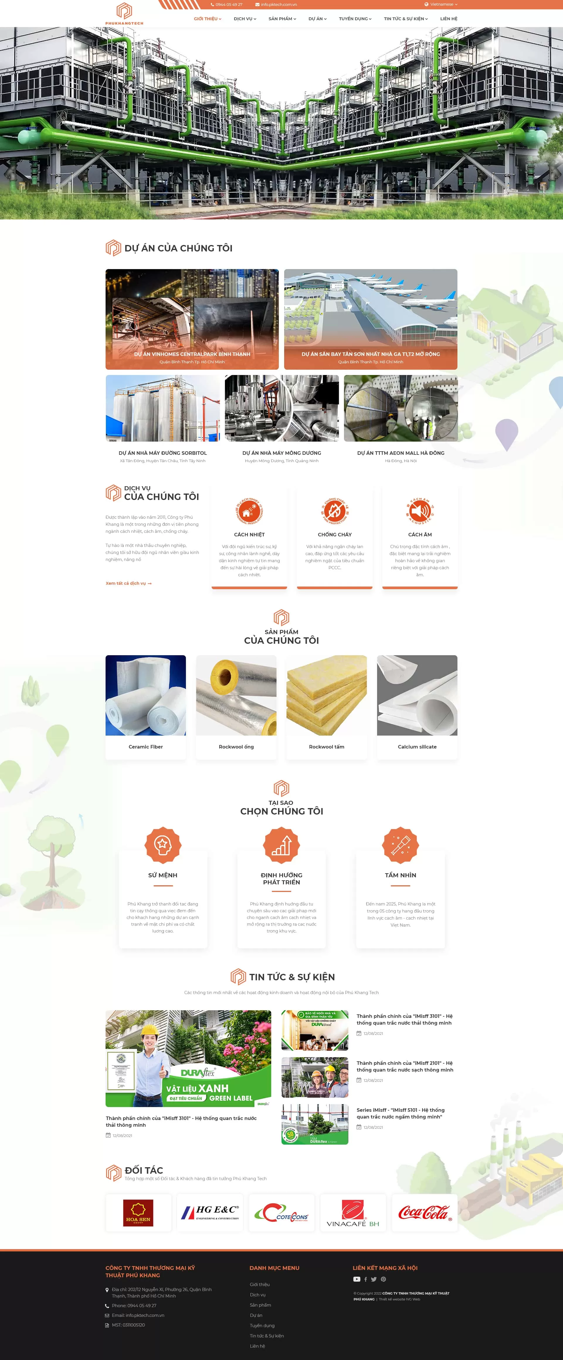 Dự án thiết kế web Công ty TNHH Thương Mại Phú Khang
