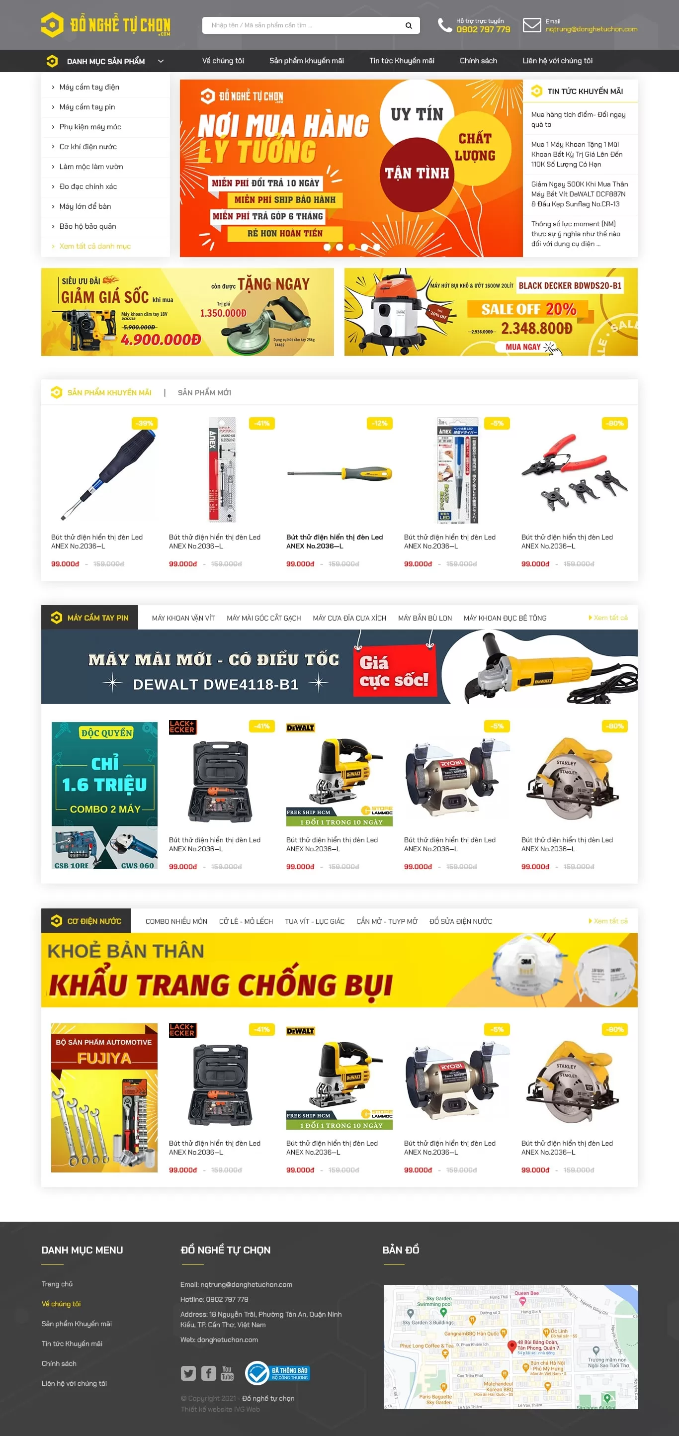 Dự án thiết kế website bán hàng Đồ nghề tự chọn