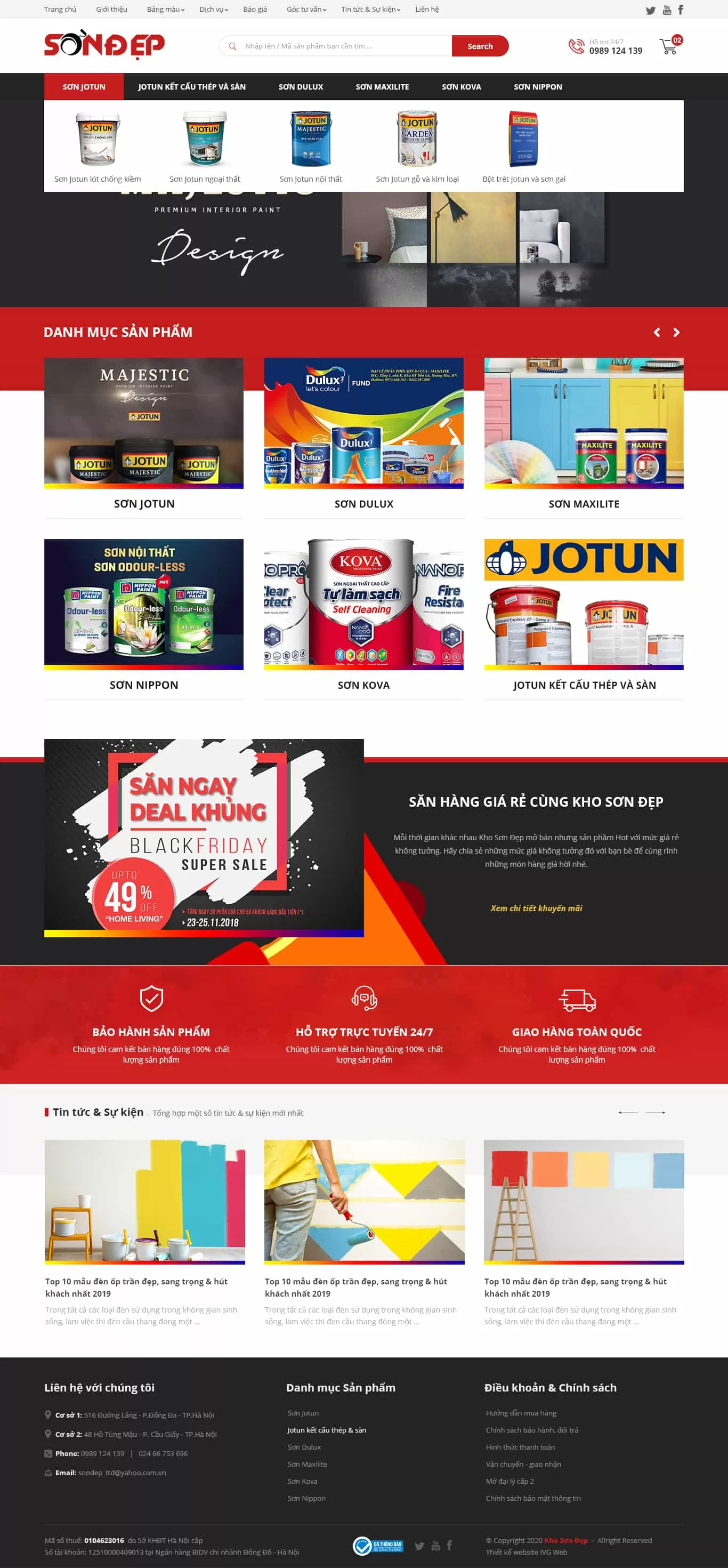 Dự án thiết kế website bán hàng Kho Sơn Đẹp