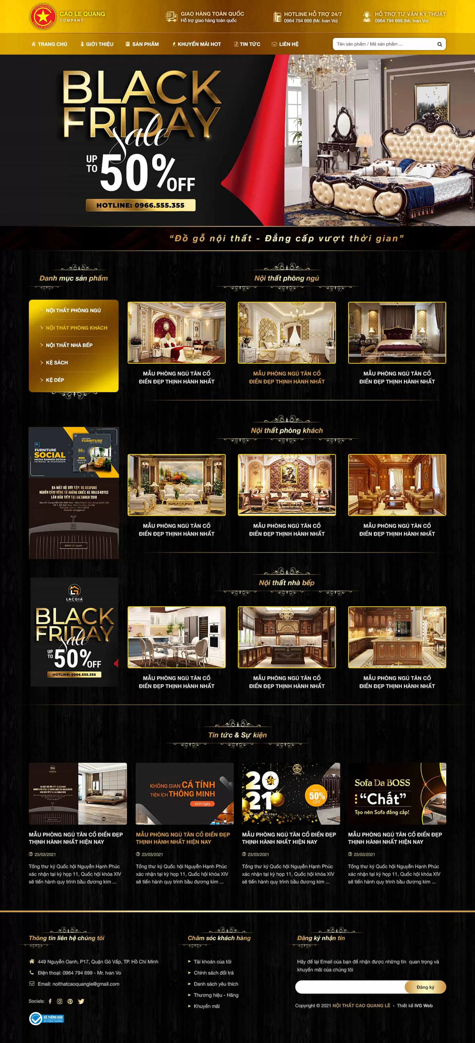 Dự án thiết kế website bán hàng nội thất Cao Quang Lê