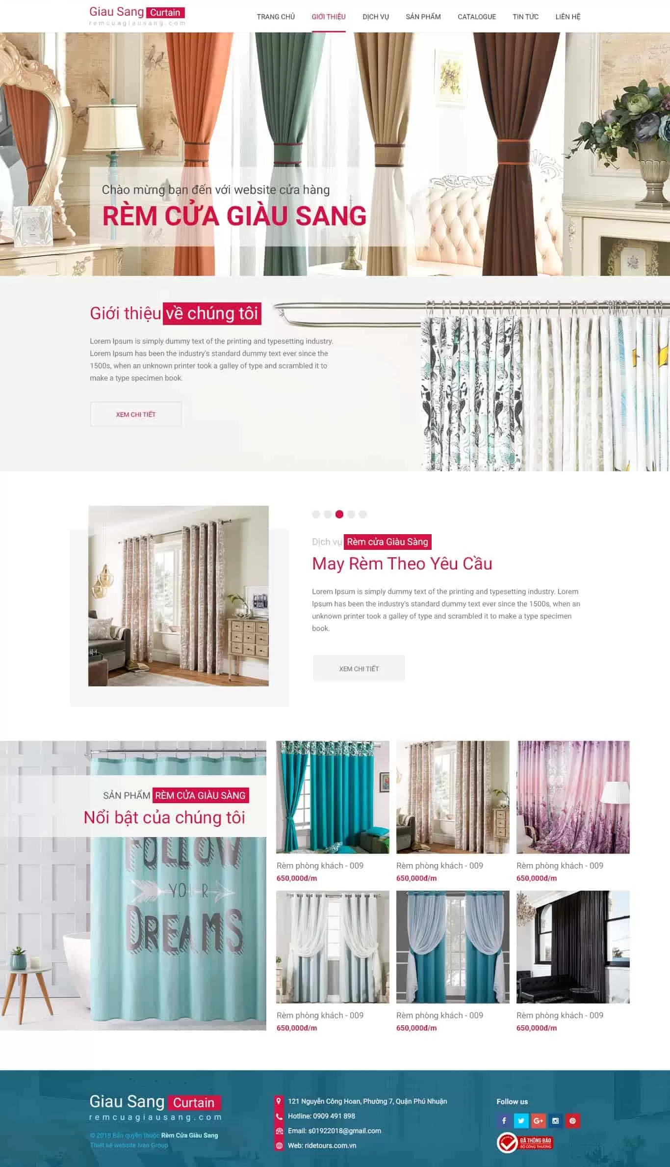 Dự án thiết kế website bán hàng Rèm Cửa Giàu Sang