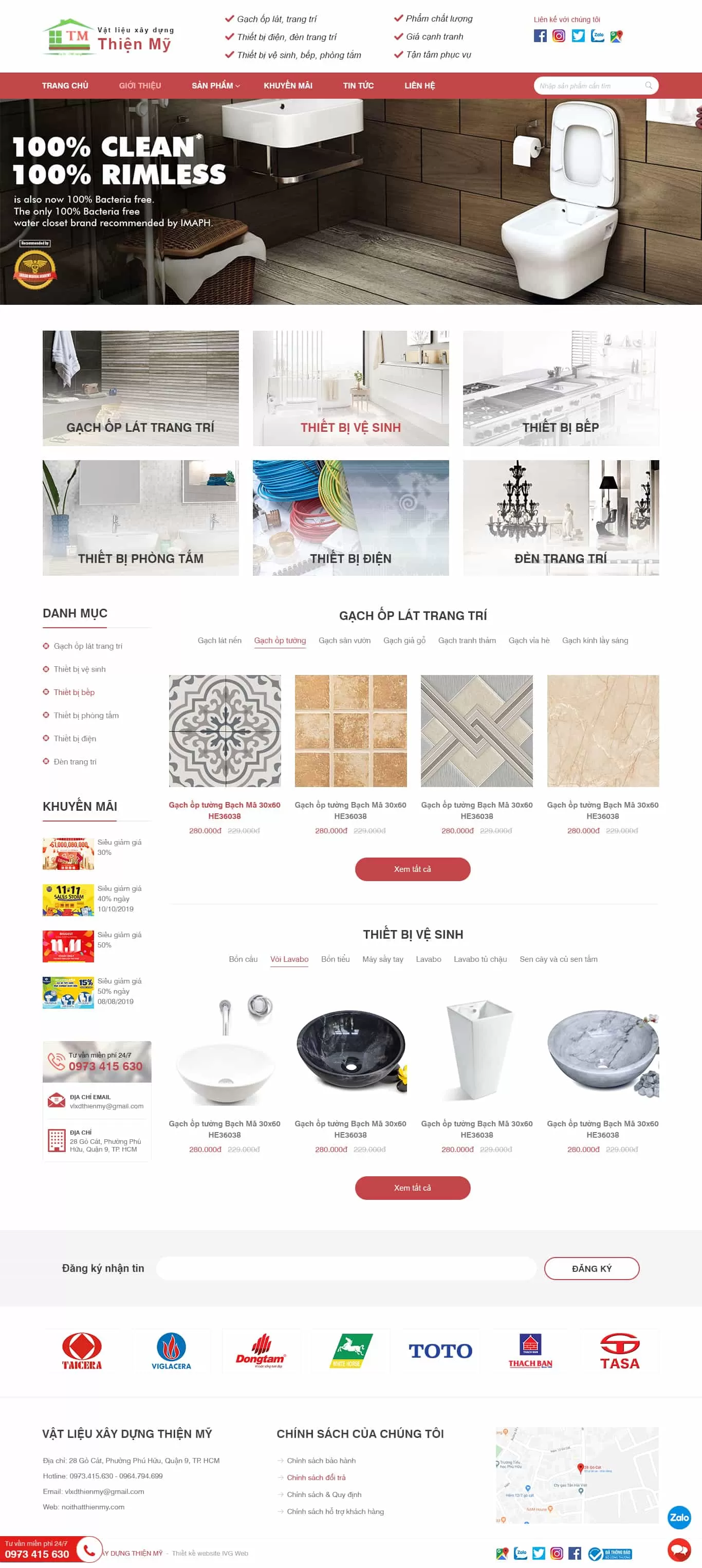 Dự án thiết kế website bán hàng vật liệu xây dựng Thiện Mỹ