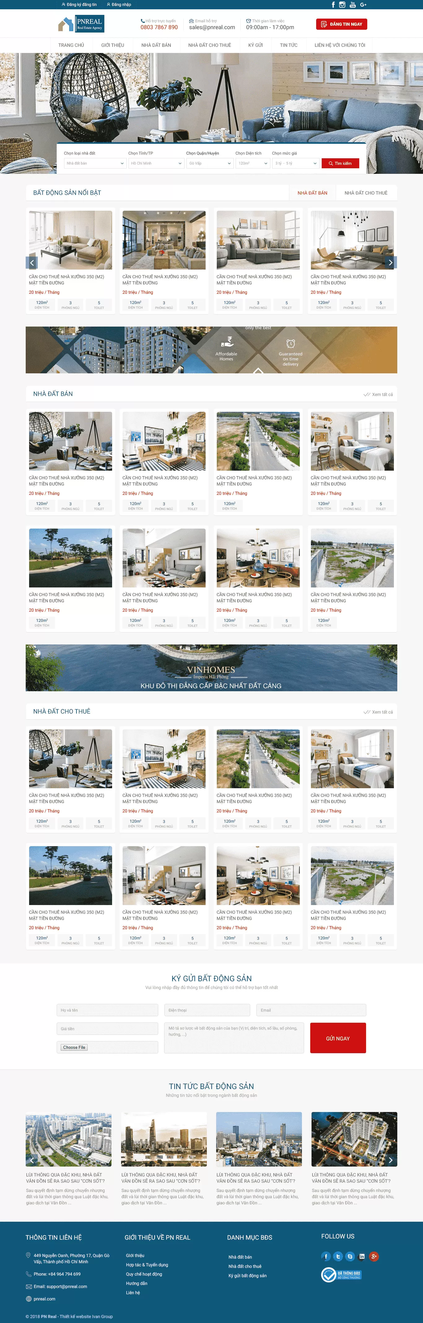 Dự án thiết kế website Bất Động Sản 007
