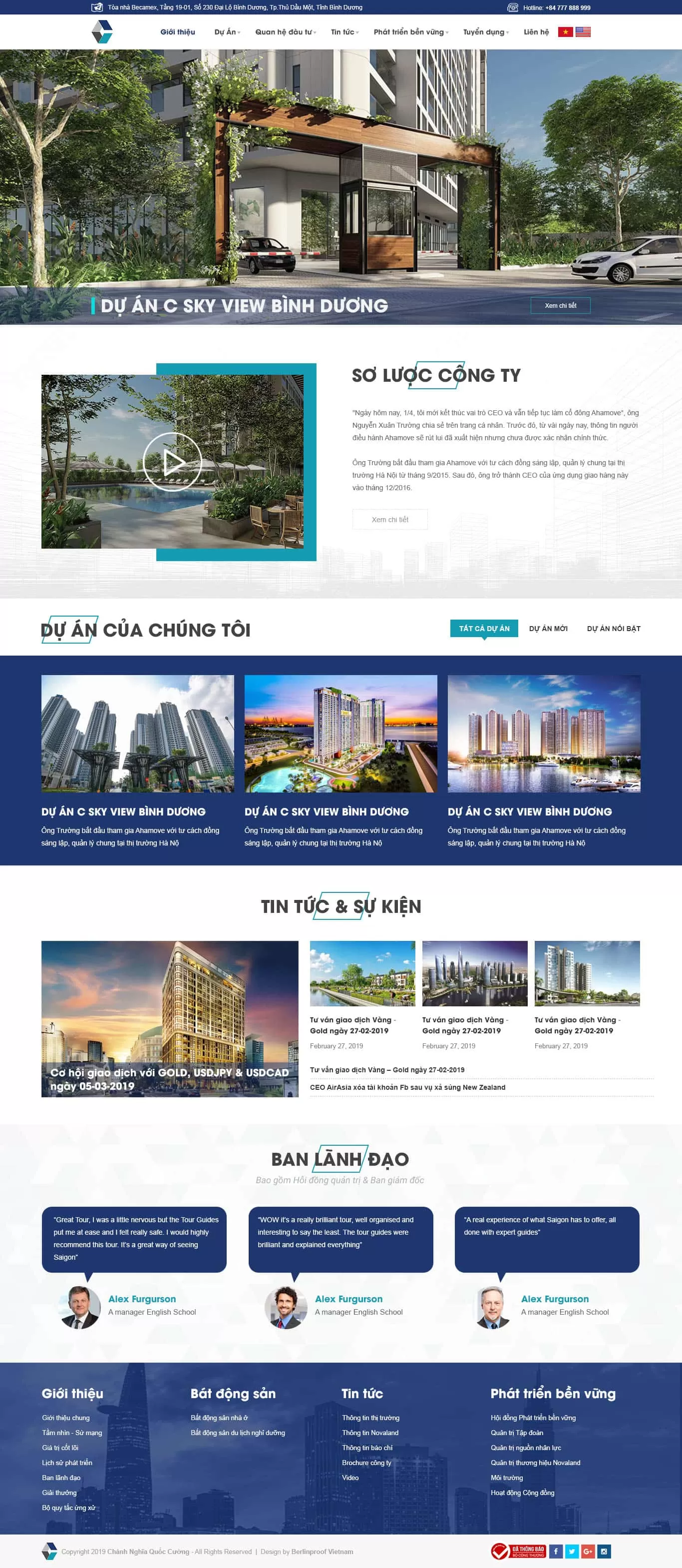 Dự án thiết kế website bất động sản C-Holdings