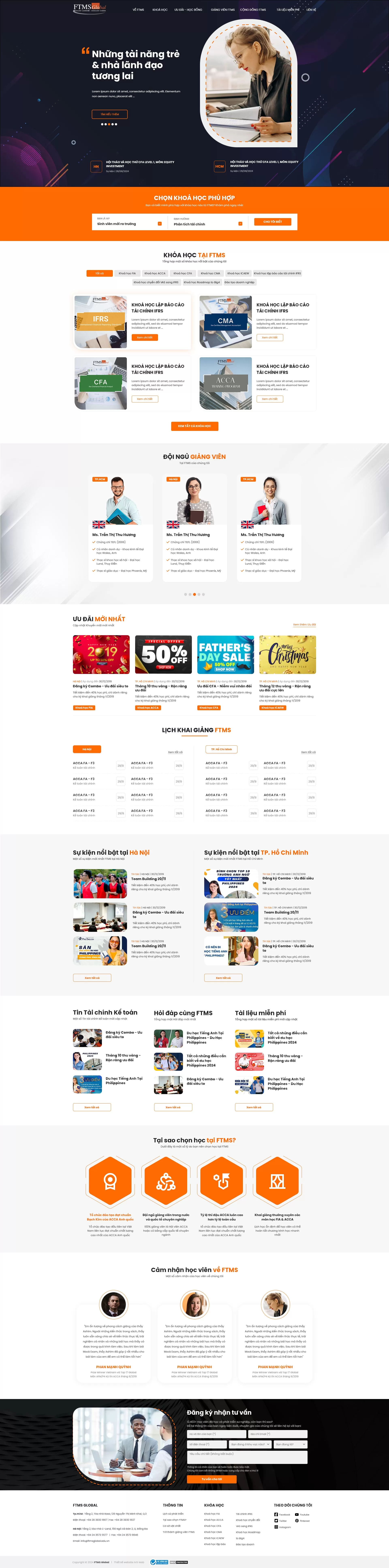 Dự án thiết kế website Công ty cổ phần đào tạo FTMS Global