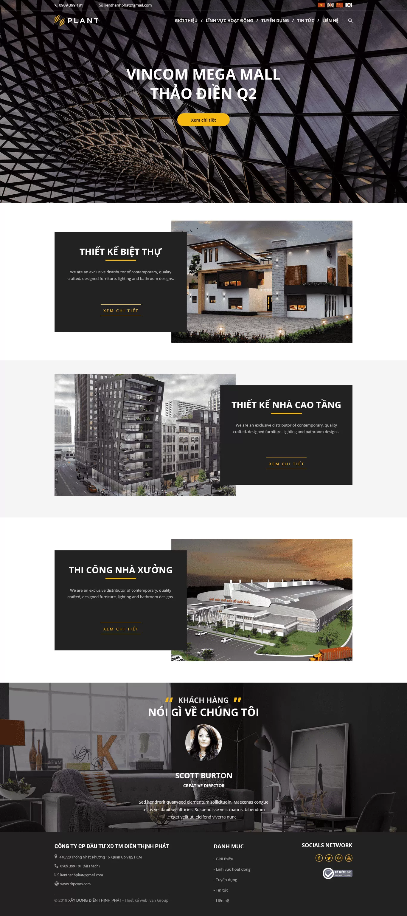 Dự án thiết kế website Công ty CP Đầu tư thương mại Điền Thịnh Phát