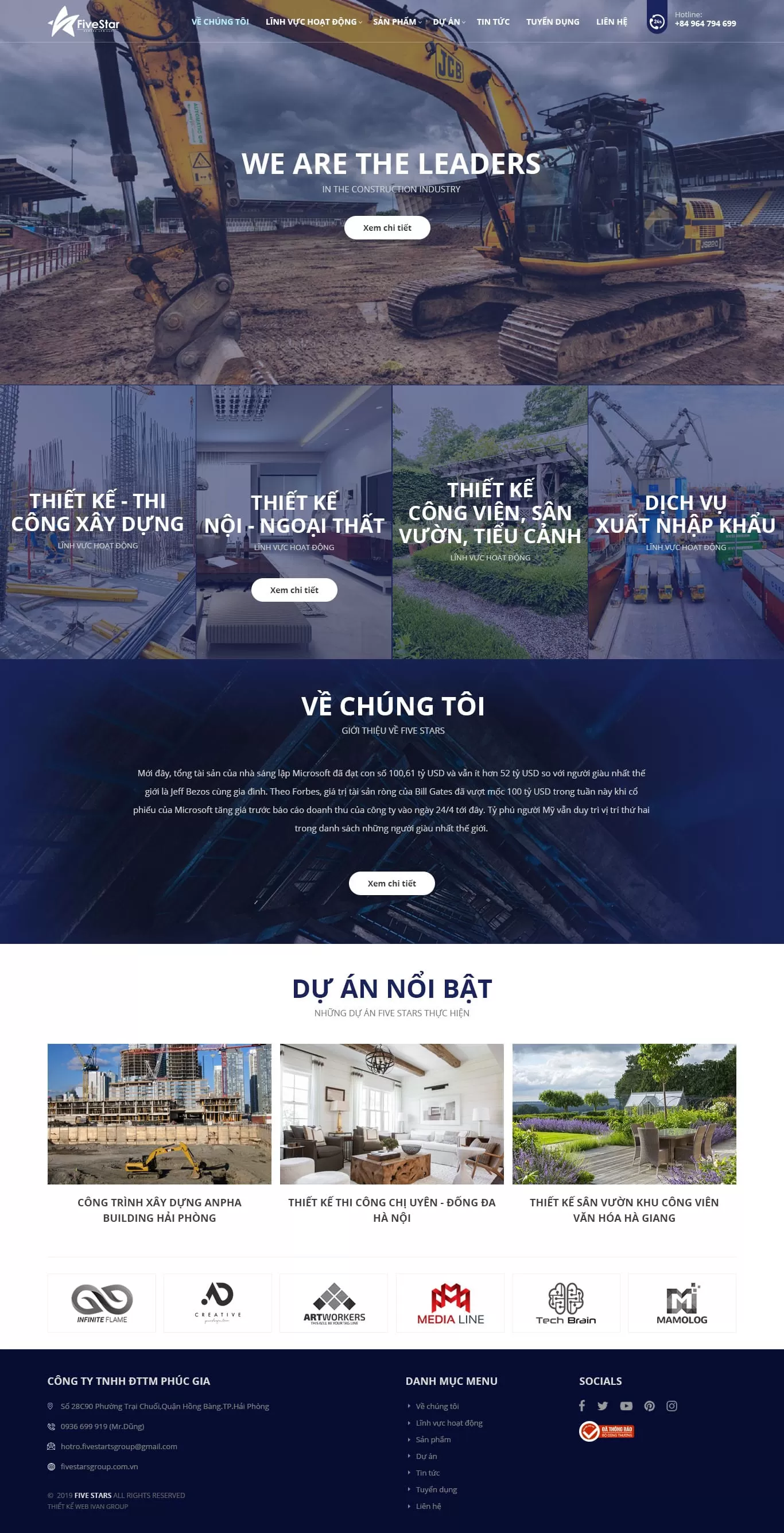 Dự án thiết kế website Công ty Five Stars Group