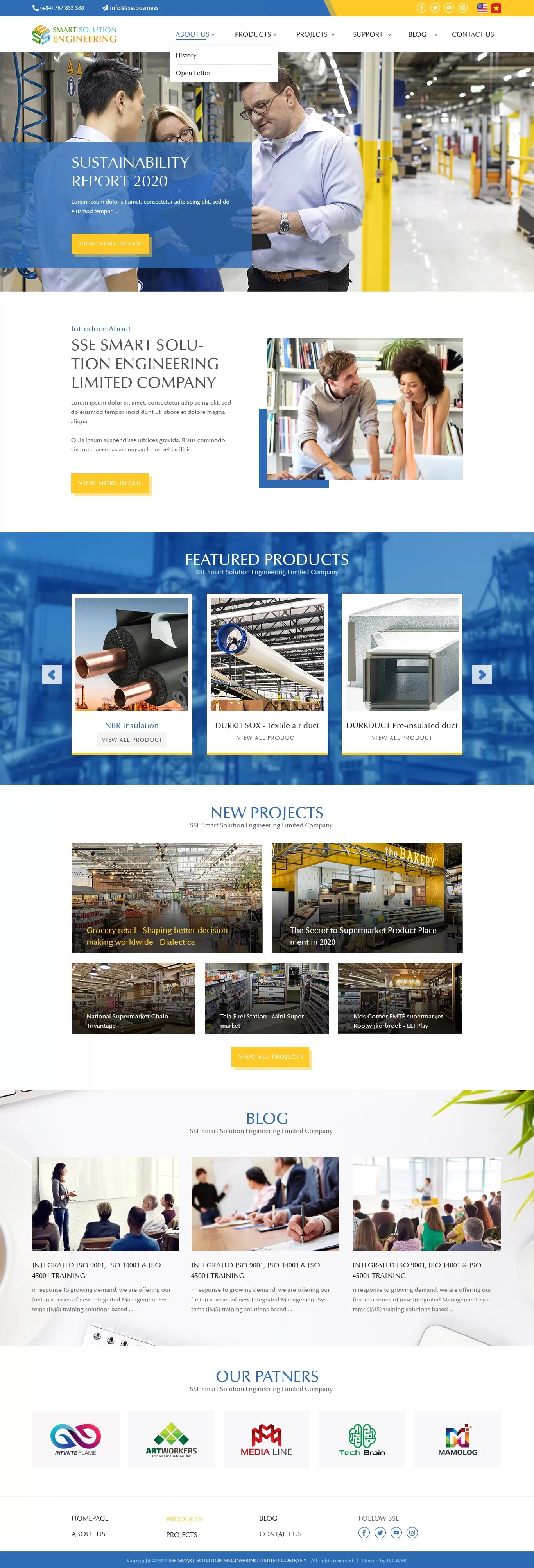 Dự án thiết kế website công ty giải pháp kỹ thuật thông minh SSE