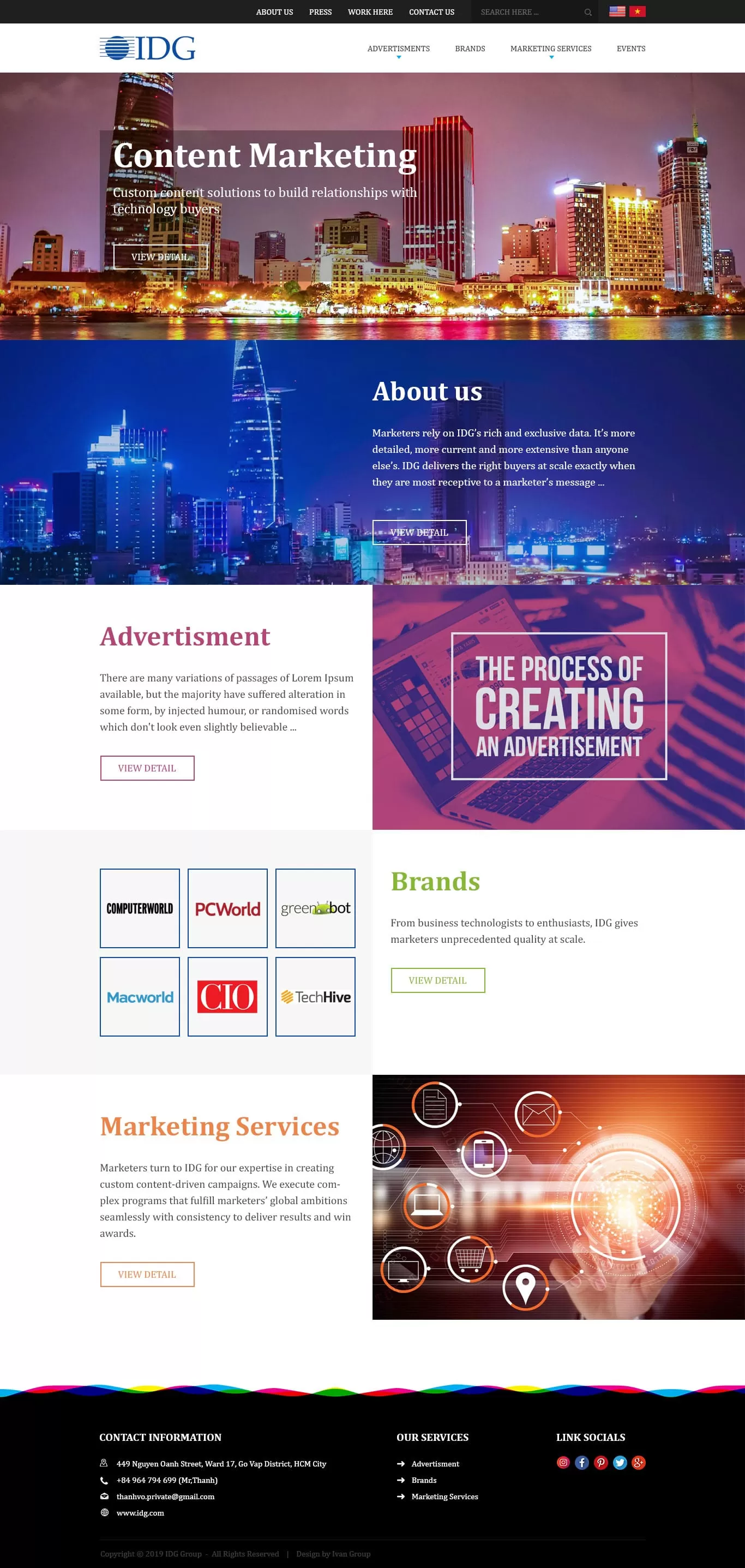 Dự án thiết kế website Công ty International Data Group