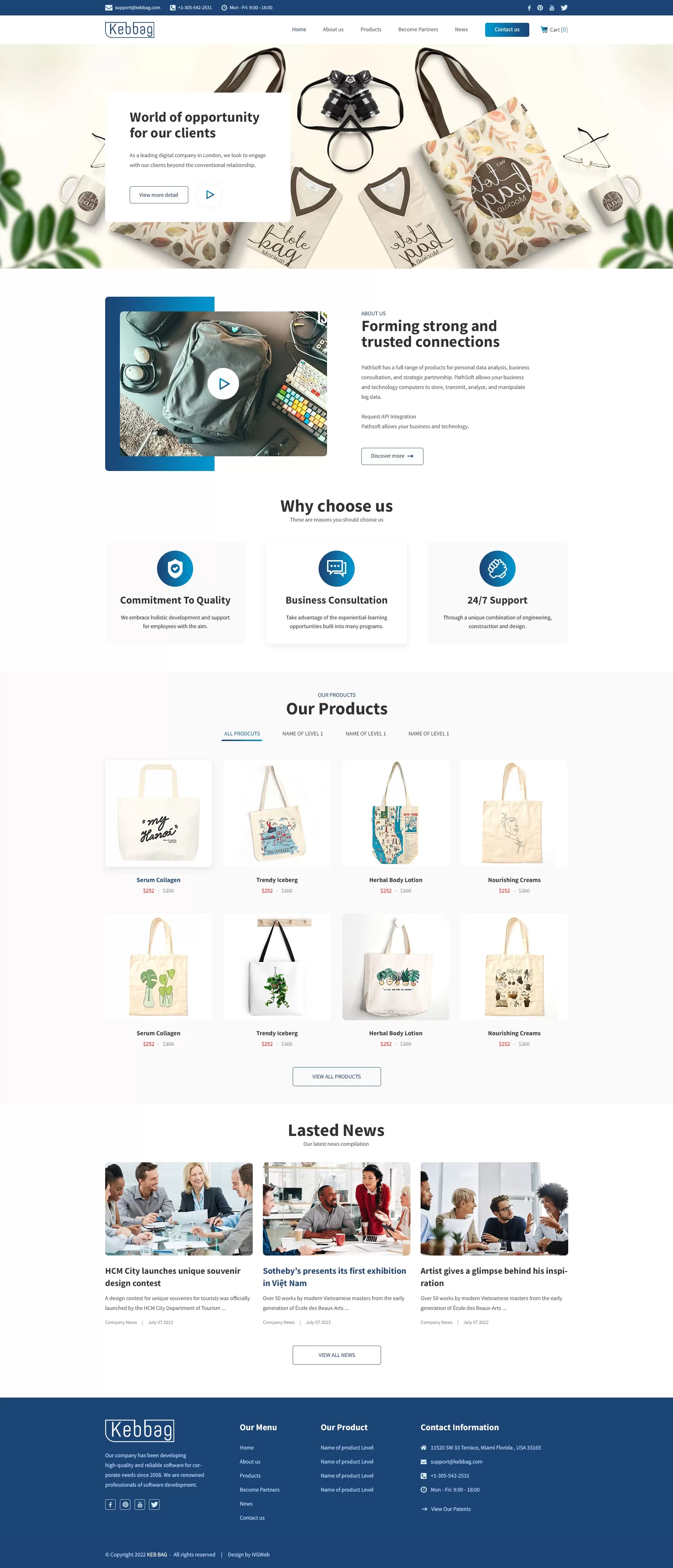 Dự án thiết kế website Công ty sản xuất bán hàng Kebbag
