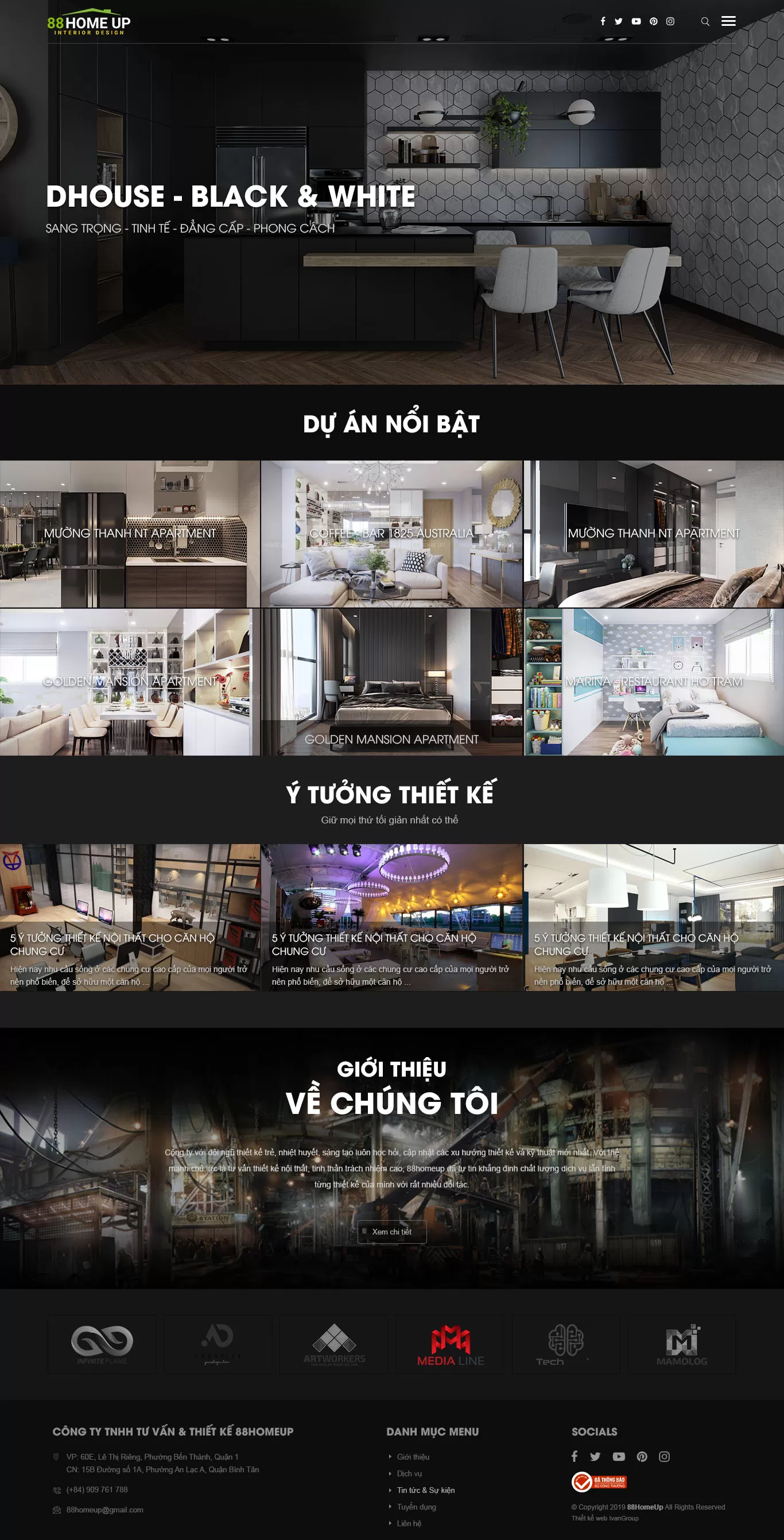Dự án thiết kế website Công ty thiết kế xây dựng 88home Up