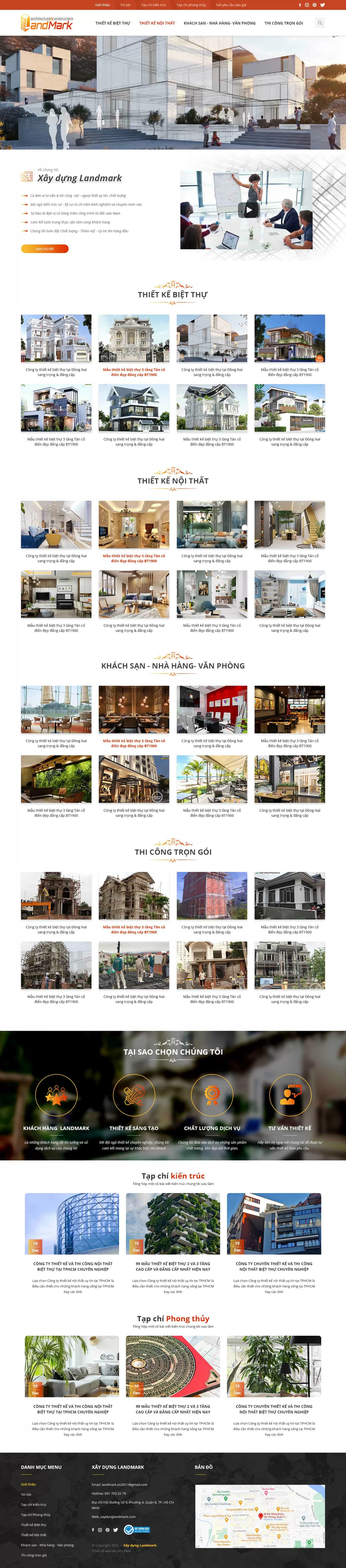 Dự án thiết kế website Công ty thiết kế xây dựng LandMark