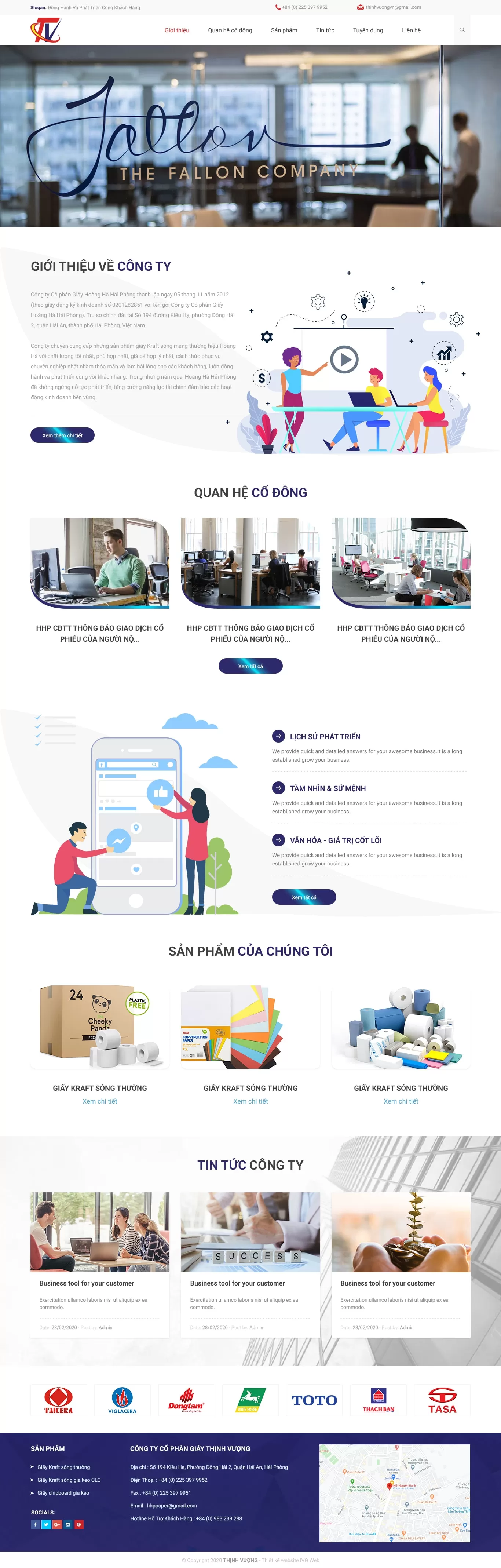Dự án thiết kế website công ty Thịnh Vượng