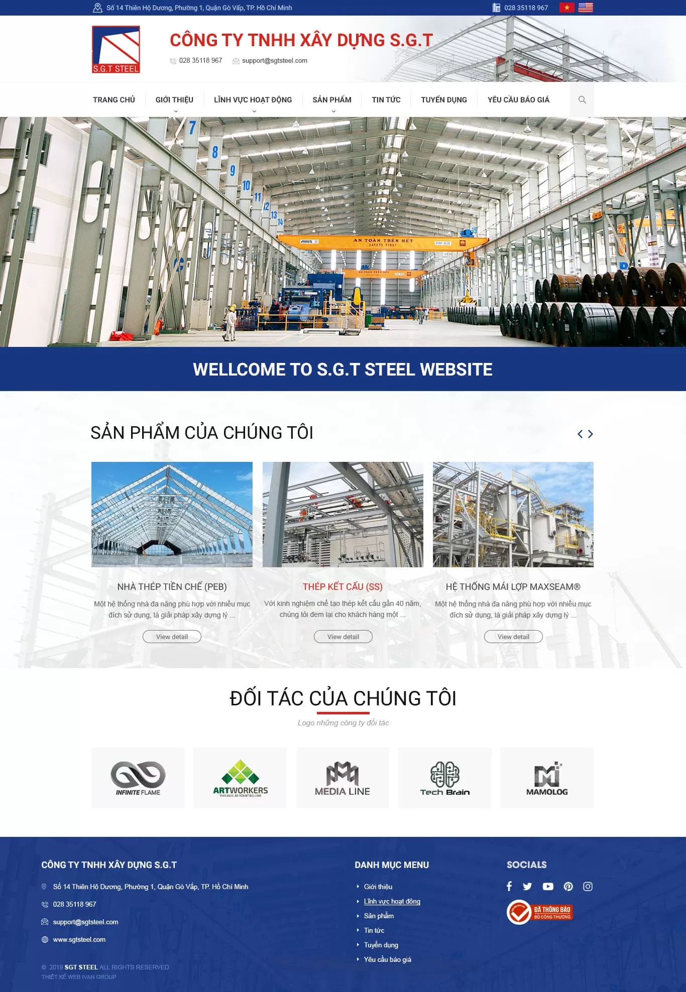 Dự án thiết kế website Công ty TNHH Xây dựng SGT