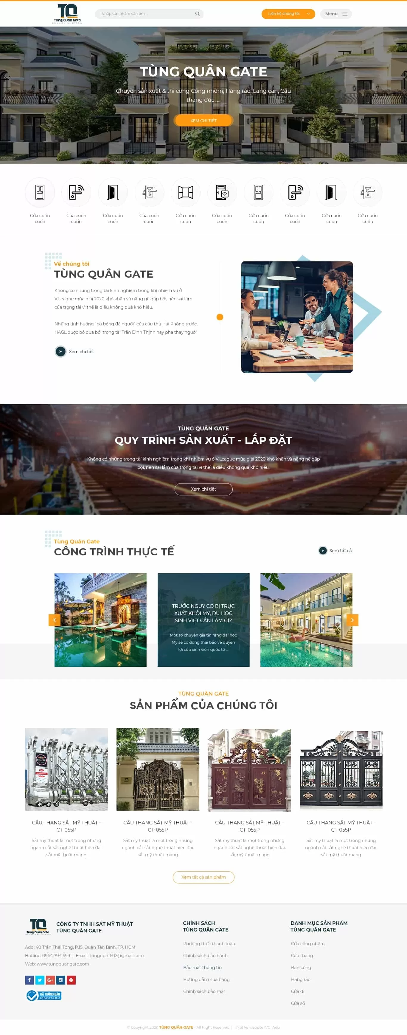 Dự án thiết kế website Công ty Tùng Quân Gate