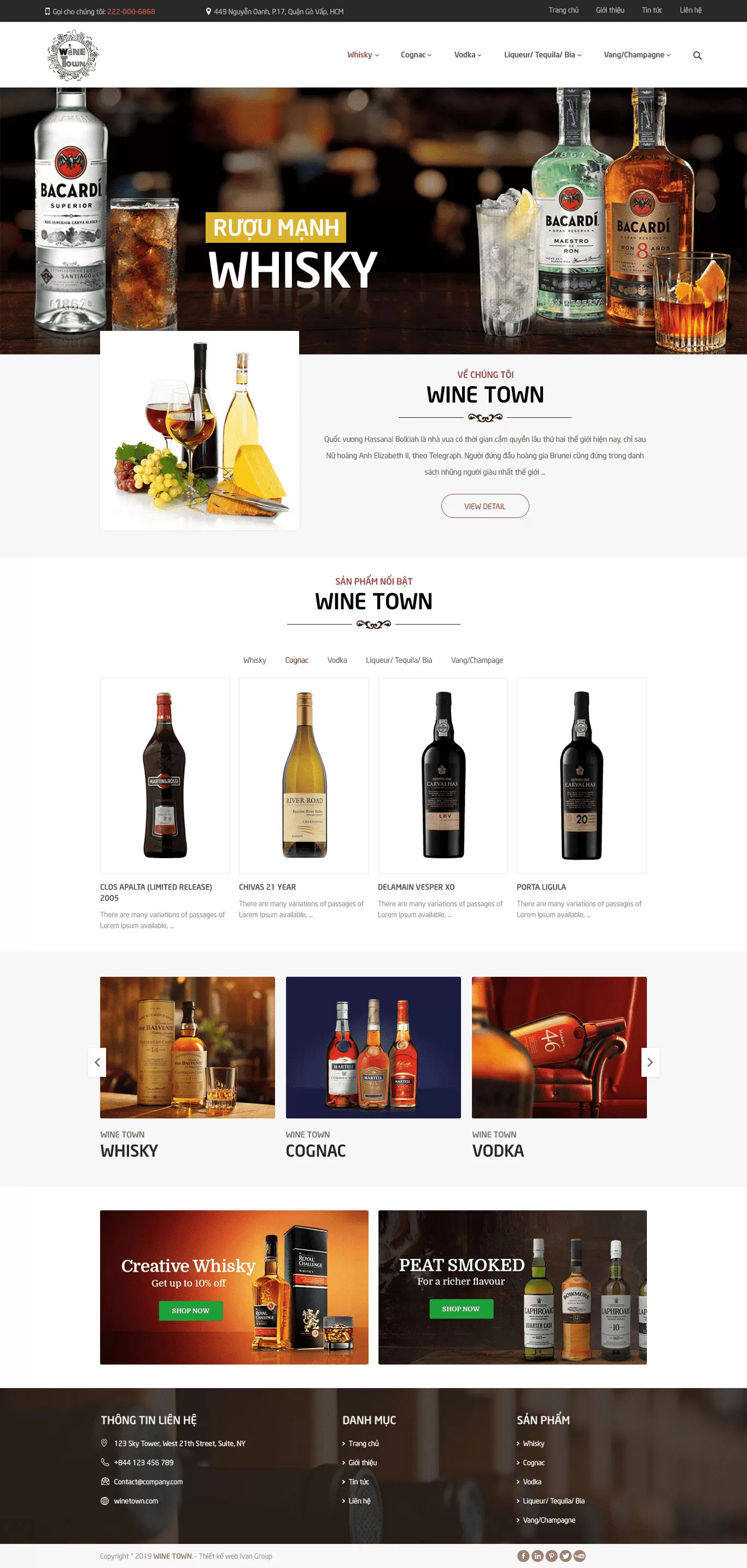 Dự án thiết kế website Công ty Wine Town