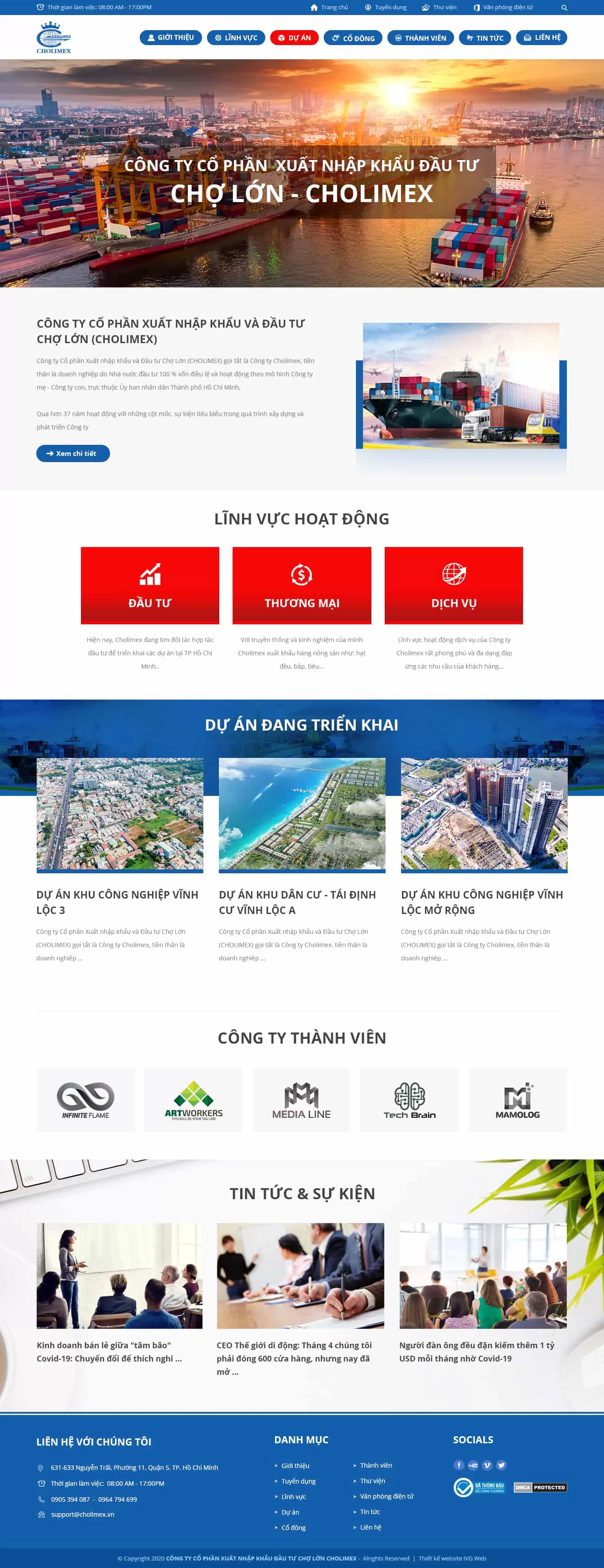 Dự án thiết kế website Công ty xuất nhập khẩu Kanexa Hamico