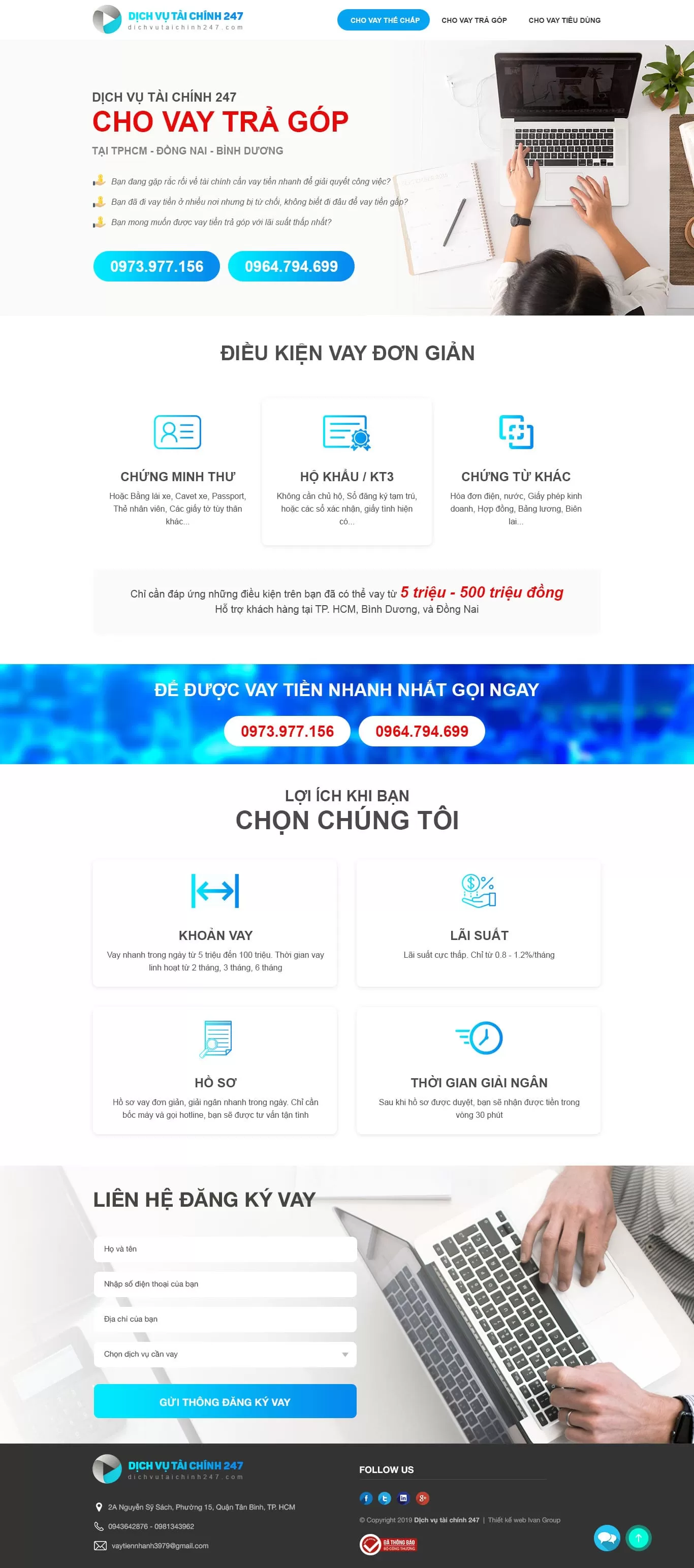 Dự án thiết kế website dịch vụ cho vay 247