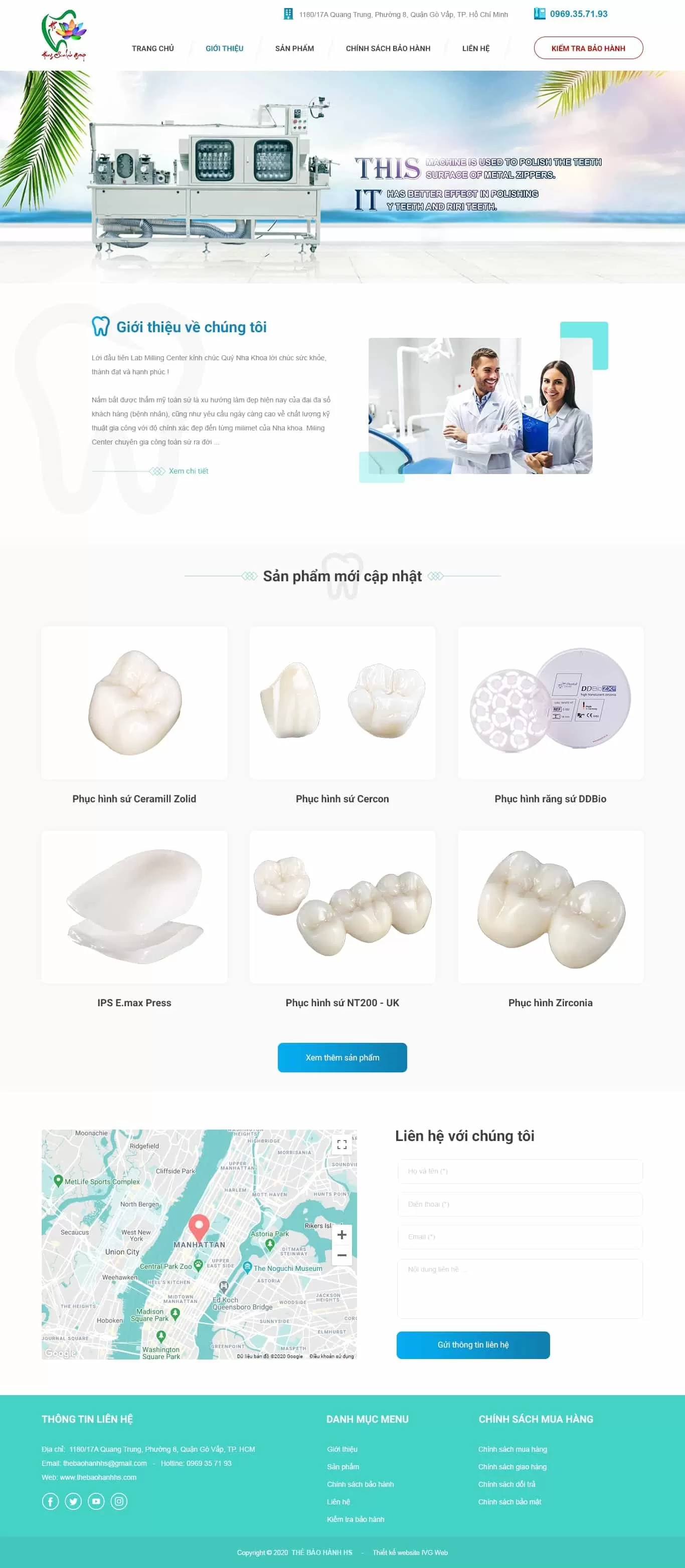 Dự án thiết kế website dịch vụ Nha khoa HS