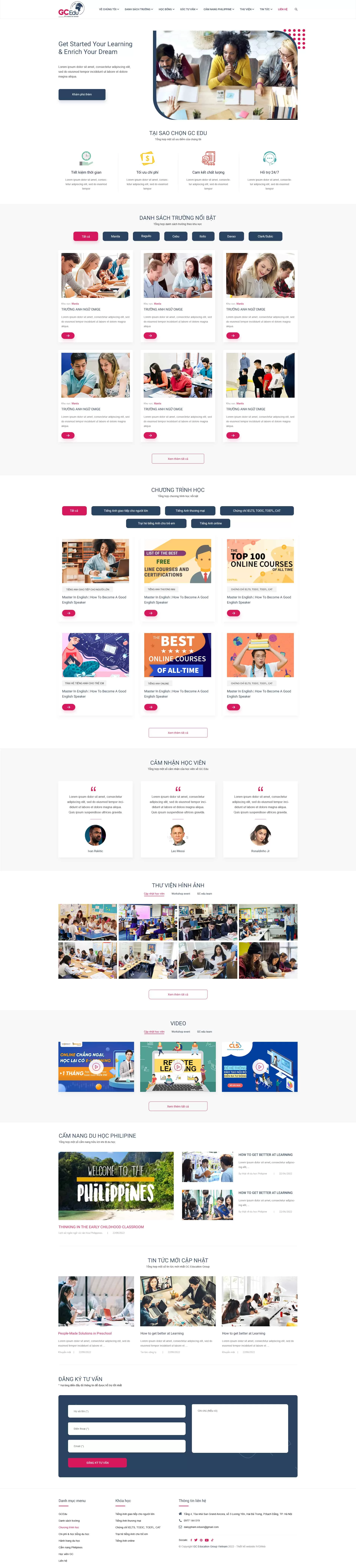 Dự án thiết kế website giáo dục Công Ty TNHH GC Education Group Việt Nam