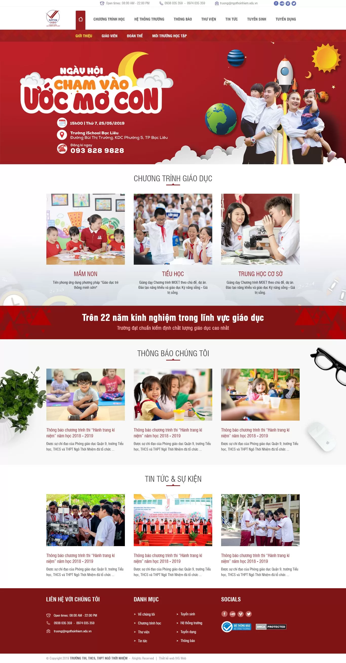 Dự án thiết kế website giáo dục trường Ngô Thời Nhiệm