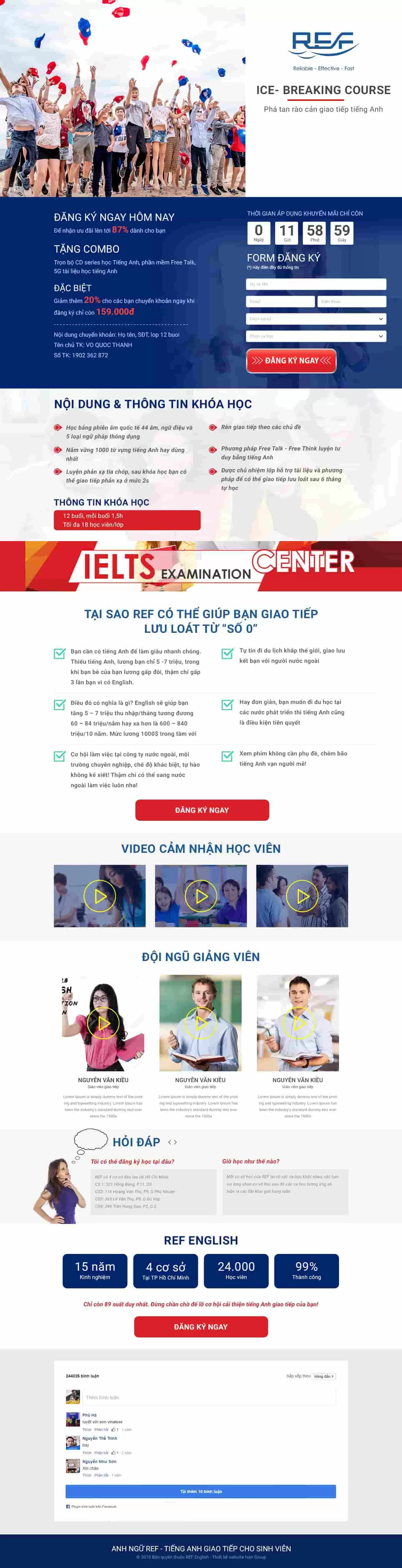 Dự án thiết kế website Landing Page Giáo dục Lập trình tư duy Tiếng Anh