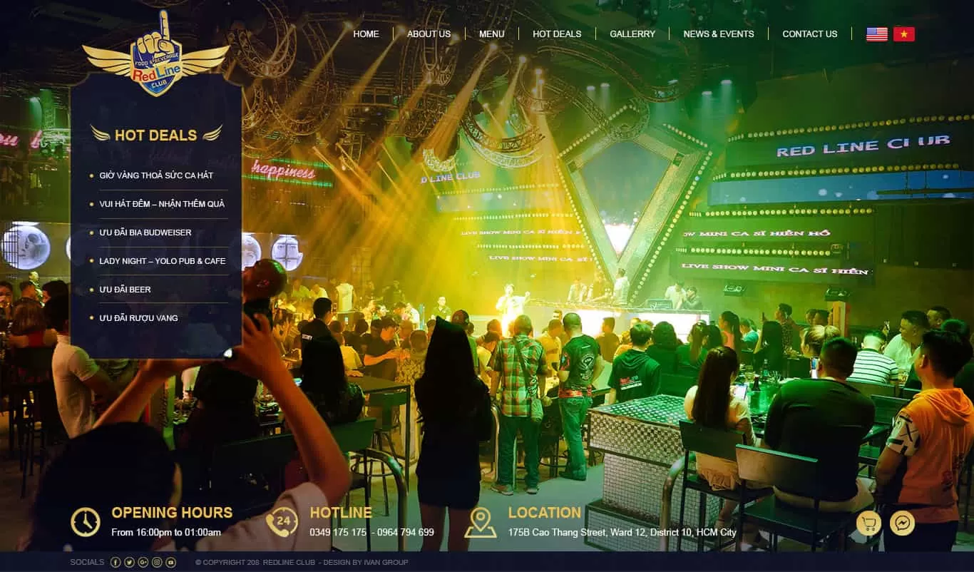 Dự án thiết kế website nhà hàng Redline Beer Club 