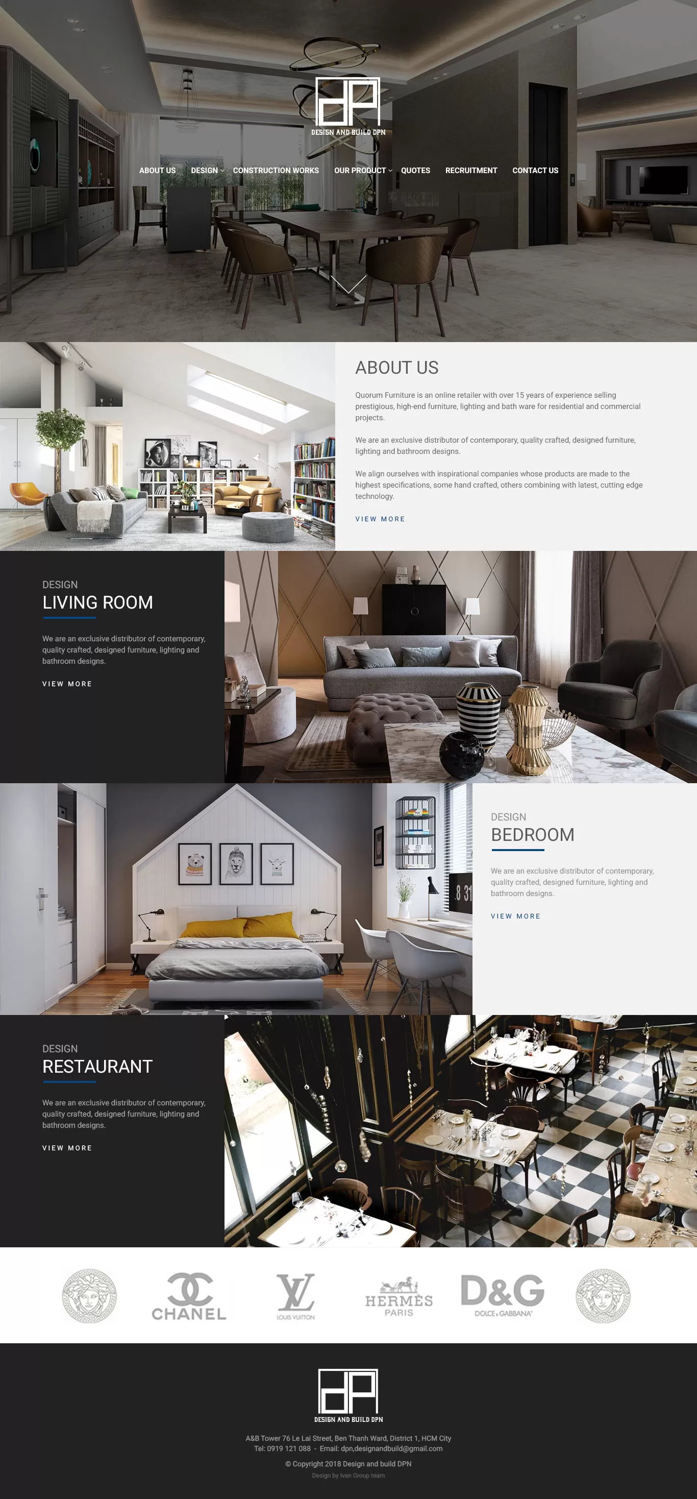 Dự án thiết kế website thiết kế nội thất DPN Design