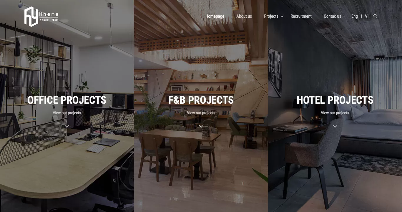 Dự án thiết kế website thiết kế nội thất HP Deco