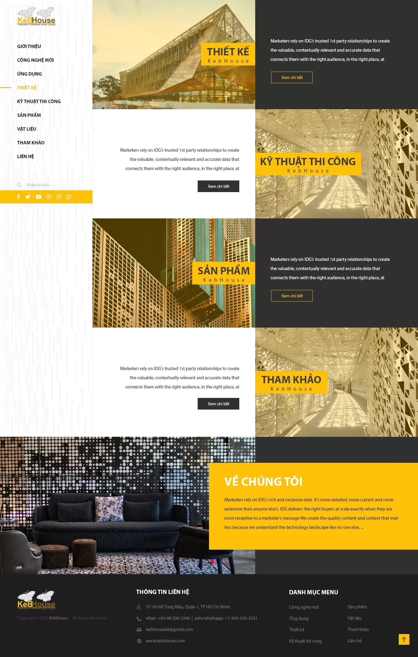 Dự án thiết kế website thiết kế nội thất KebHouse