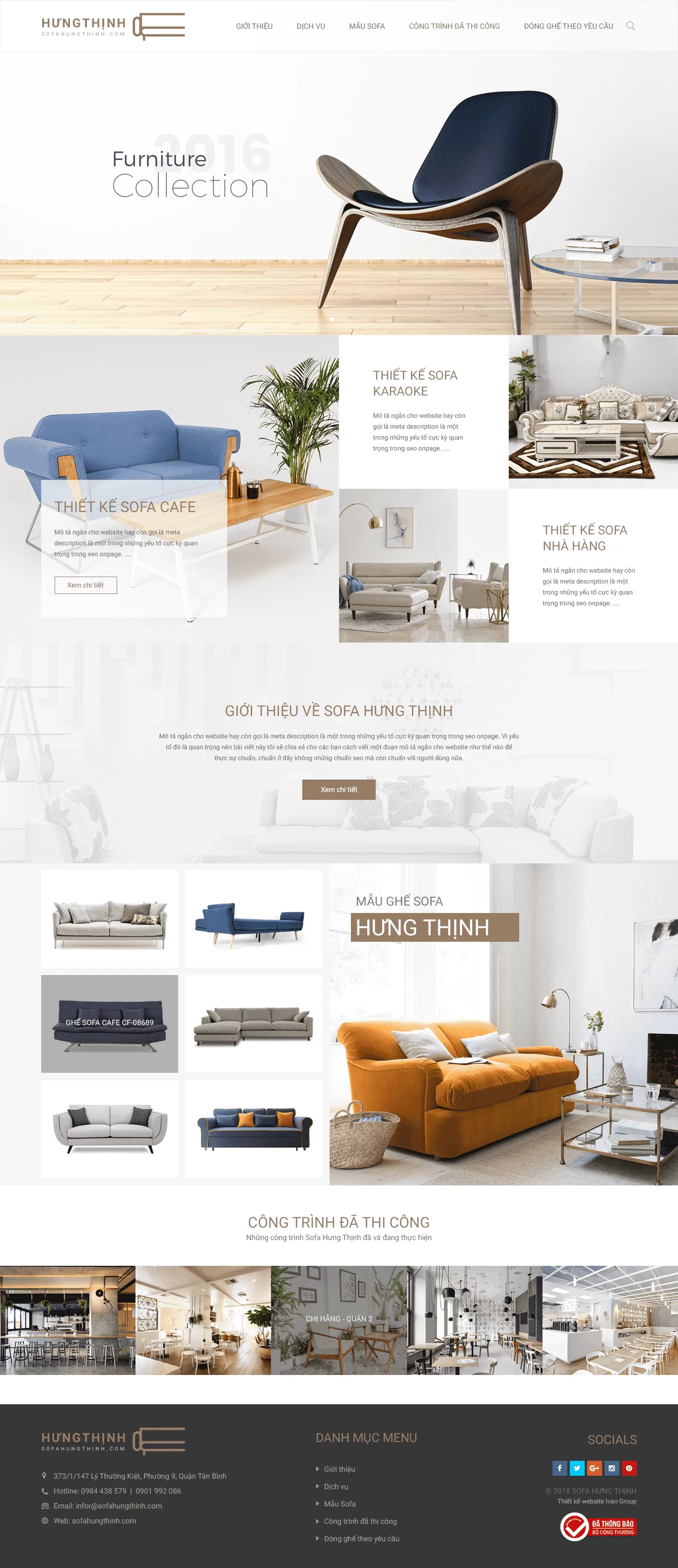 Dự án thiết kế website thiết kế nội thất Sofa Hưng Thịnh