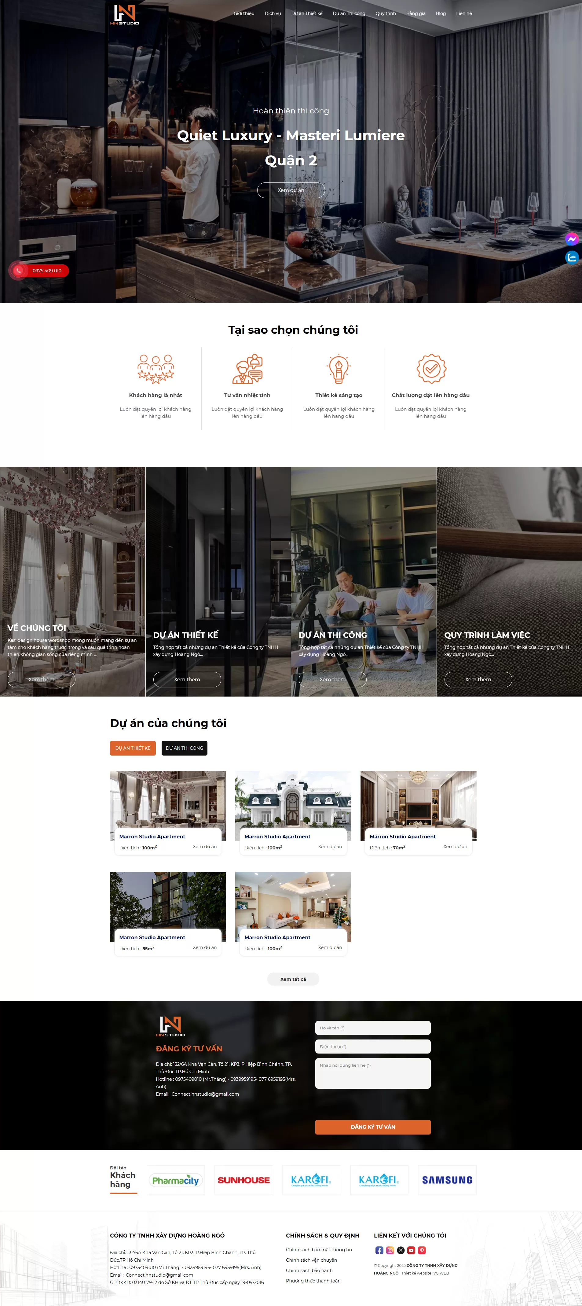 Dự án thiết kế website Thiết kế Xây Dựng Hoàng Ngô