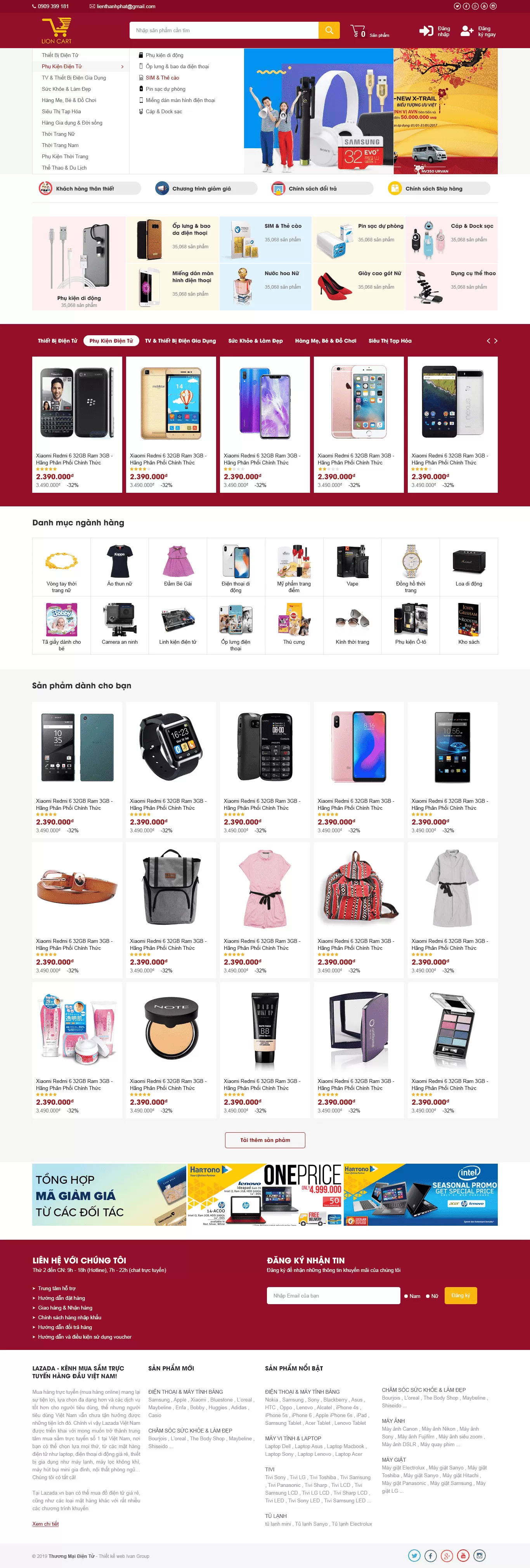 Dự án thiết kế website thương mại điện tử Lion Cart