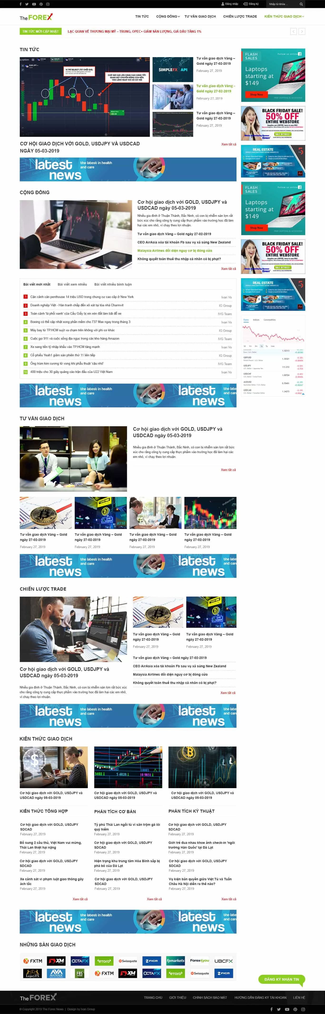 Dự án thiết kế website Tin Tức The Forex News