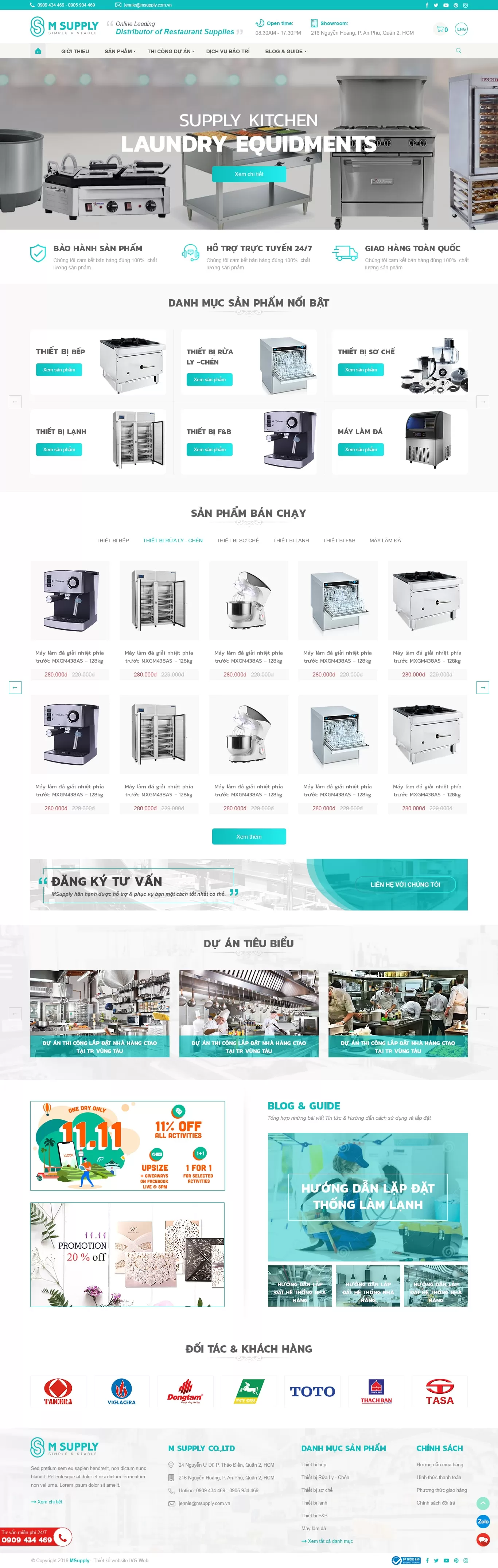 Dự án thiết website Công ty Dịch Vụ M Supply